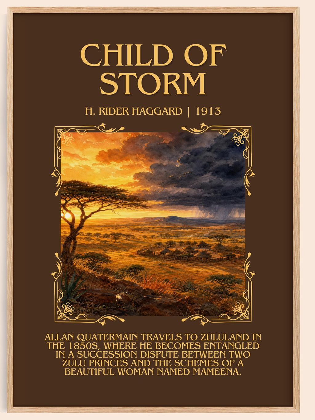 Child Of Storm Minimalist Book Poster by H. Rider Haggard – book poster