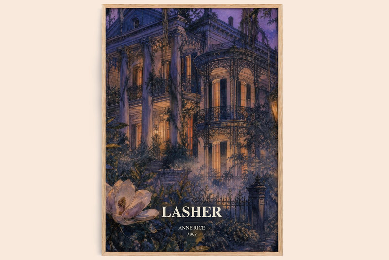 Lasher watercolour book poster by Anne Rice – framed literary art print