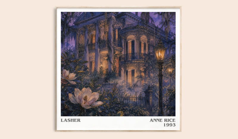 Lasher literary book poster by Anne Rice – framed literary art print