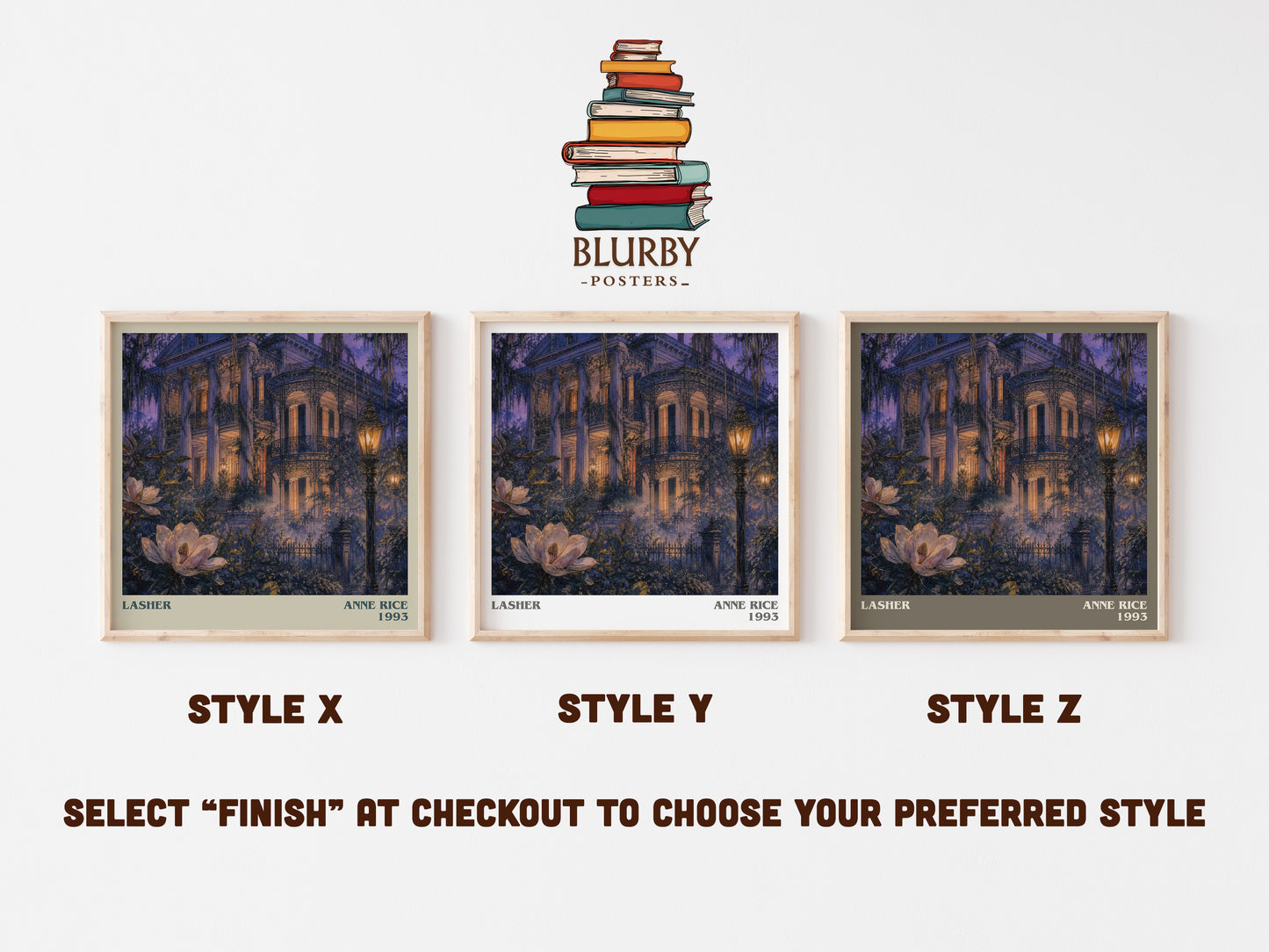 Lasher literary print in frame leaning in hallway – gothic wall art