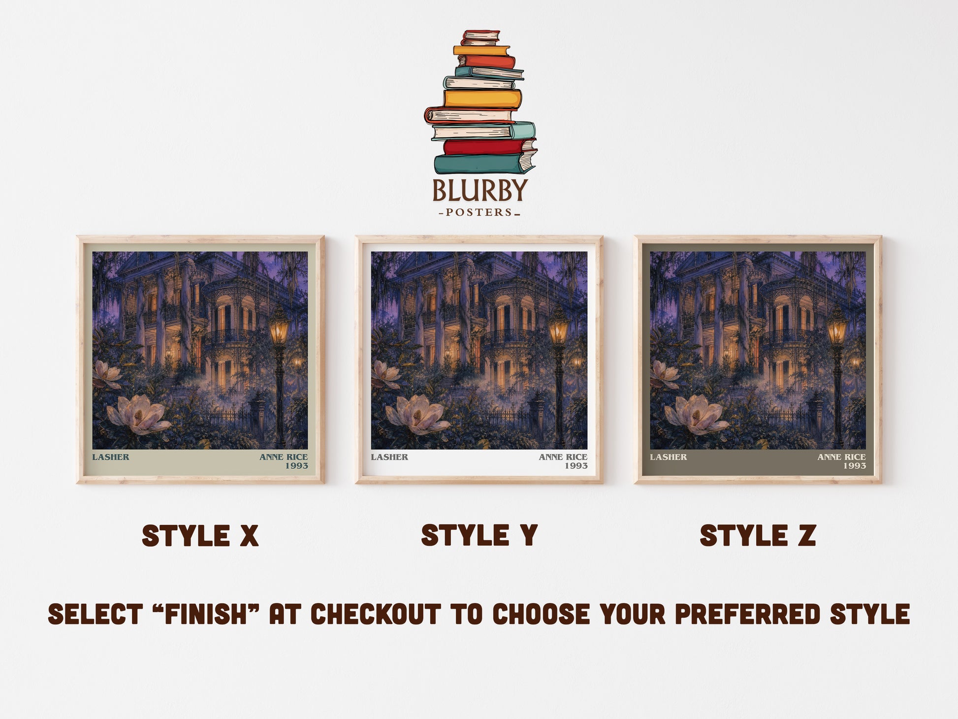 Lasher literary print in frame leaning in hallway – gothic wall art