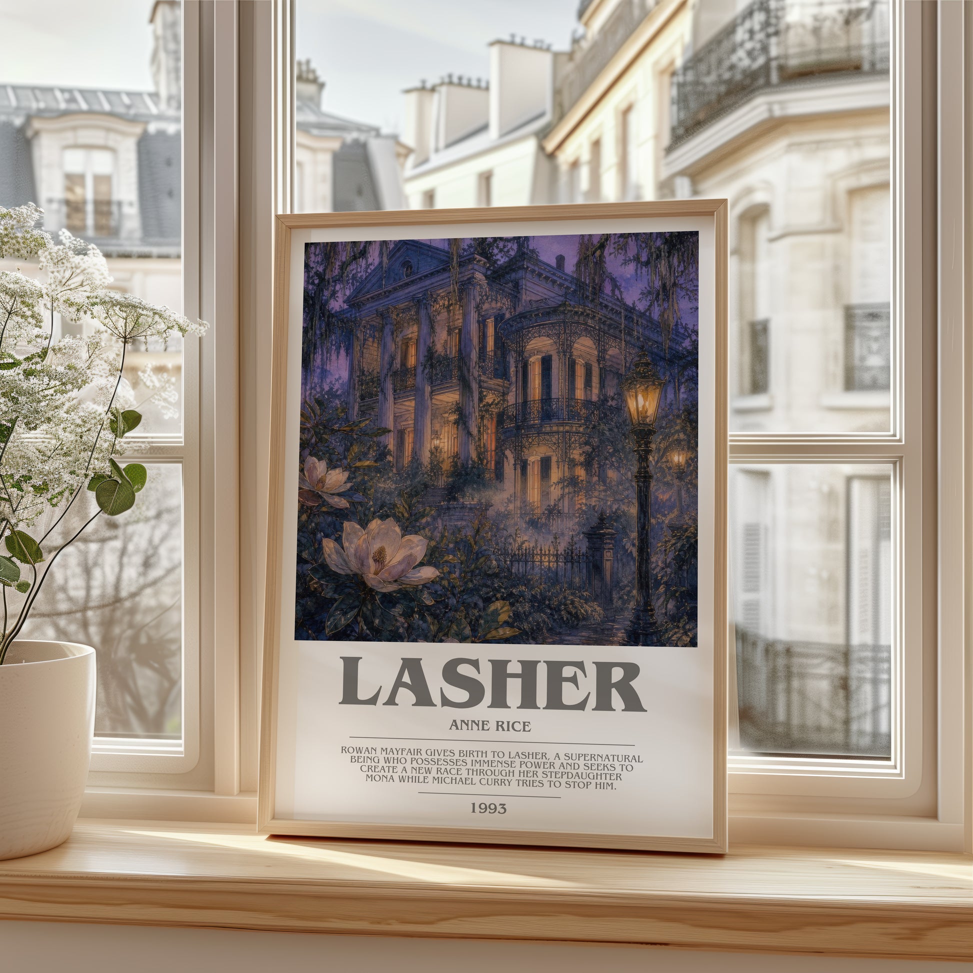 Lasher bookish poster colour and style options – Anne Rice book art