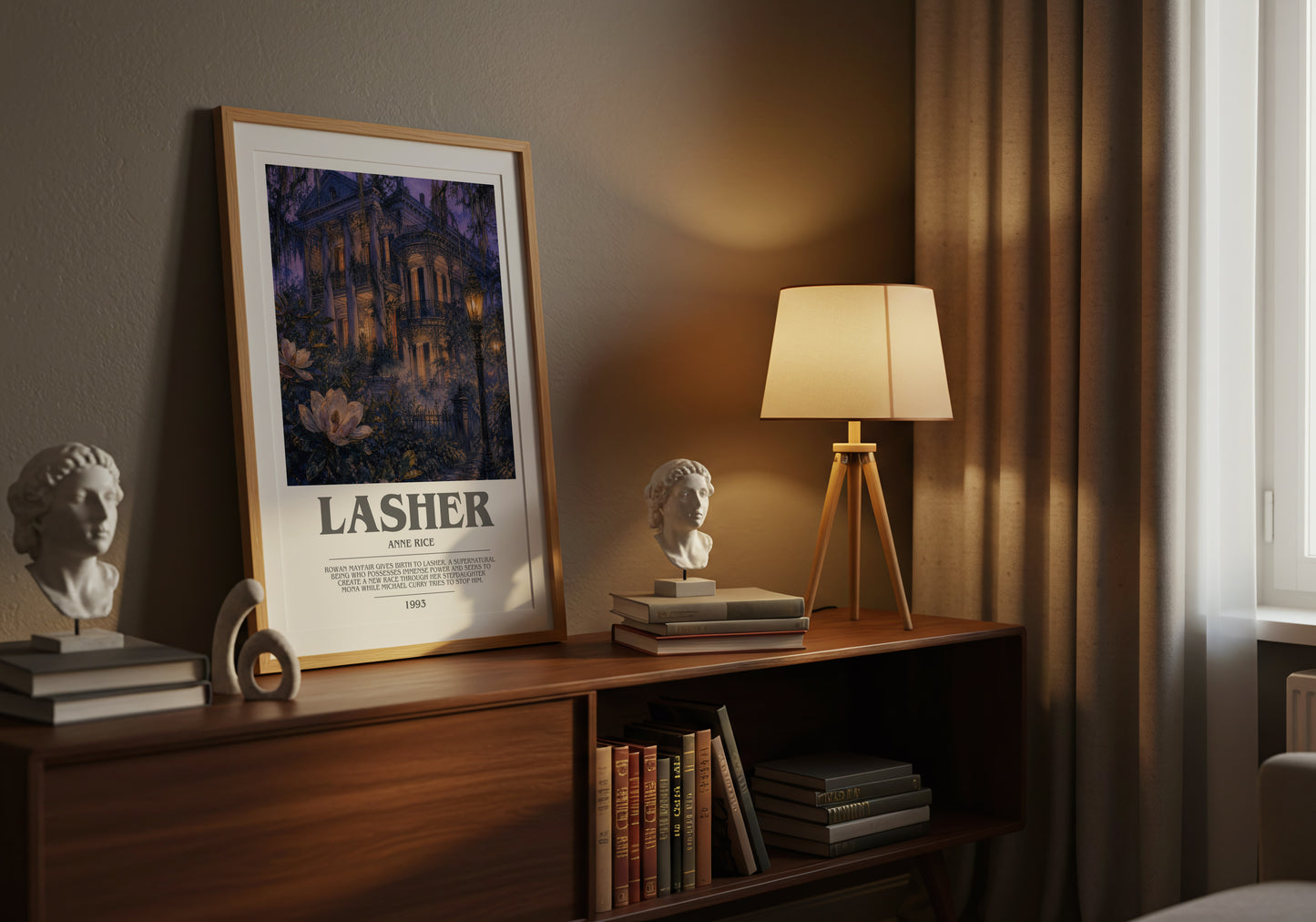 Lasher bookish book poster framed on wall – gothic wall art
