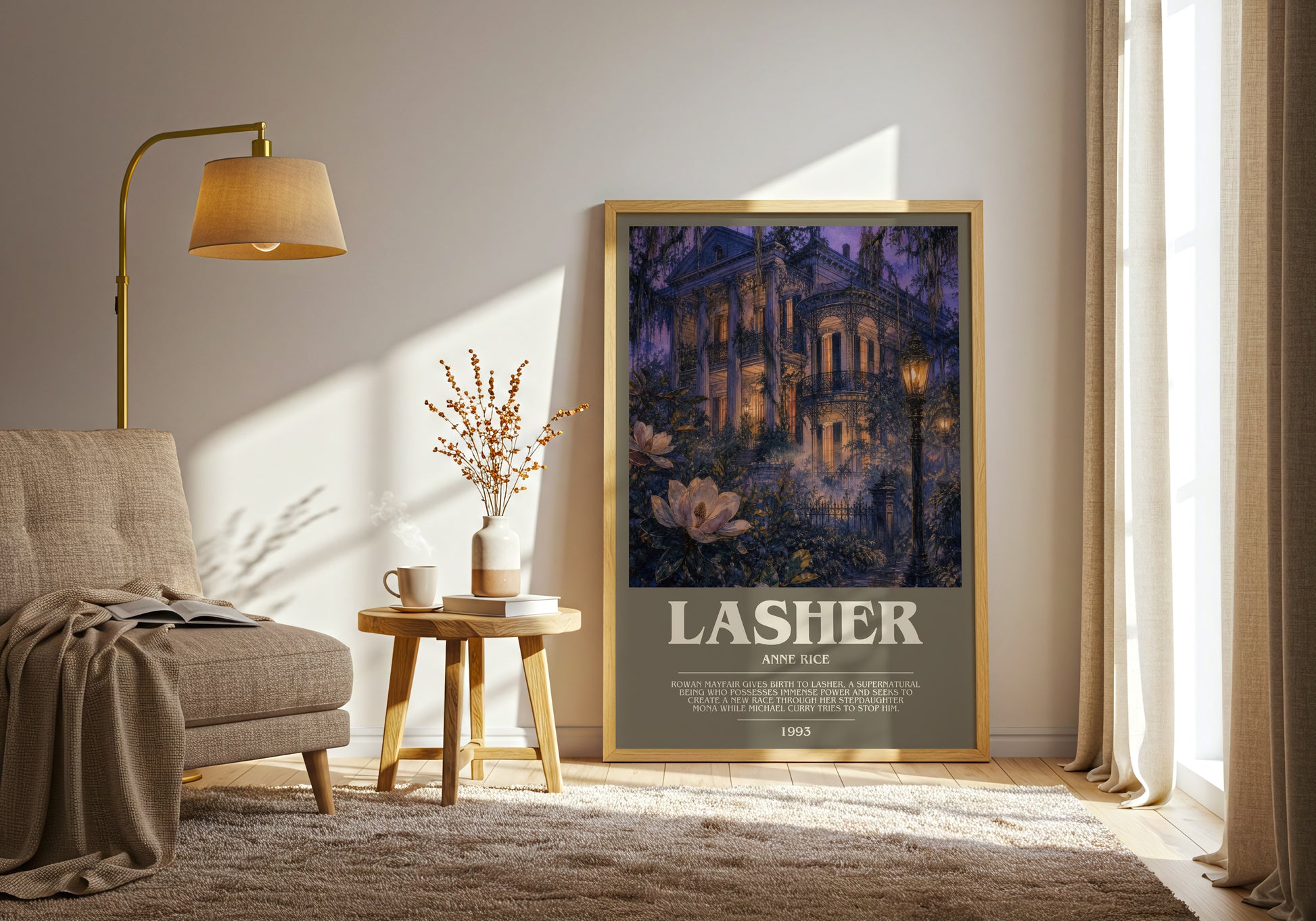 Lasher bookish print on bookshelf – Anne Rice fan gift