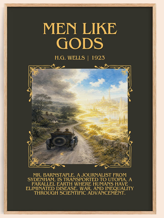 Men Like Gods Minimalist Book Poster by H.G. Wells
