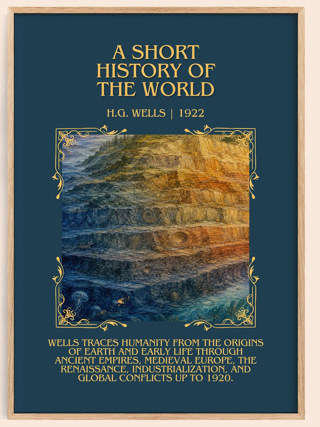 A Short History Of The World Minimalist Book Poster by H.G. Wells