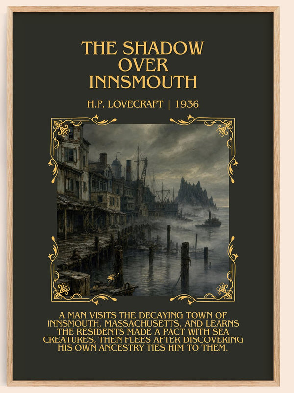 The Shadow Over Innsmouth Minimalist Book Poster by H.P. Lovecraft – book poster
