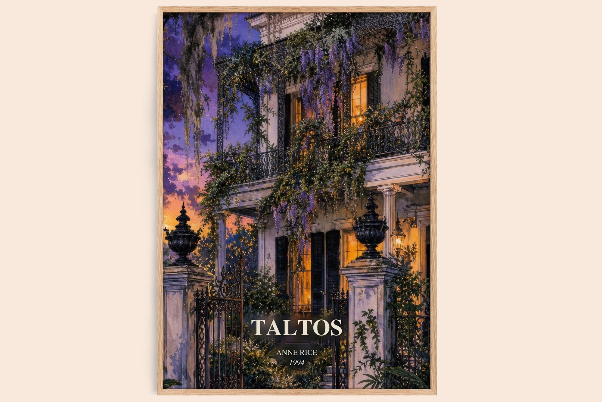 Taltos watercolour book poster by Anne Rice – framed literary art print