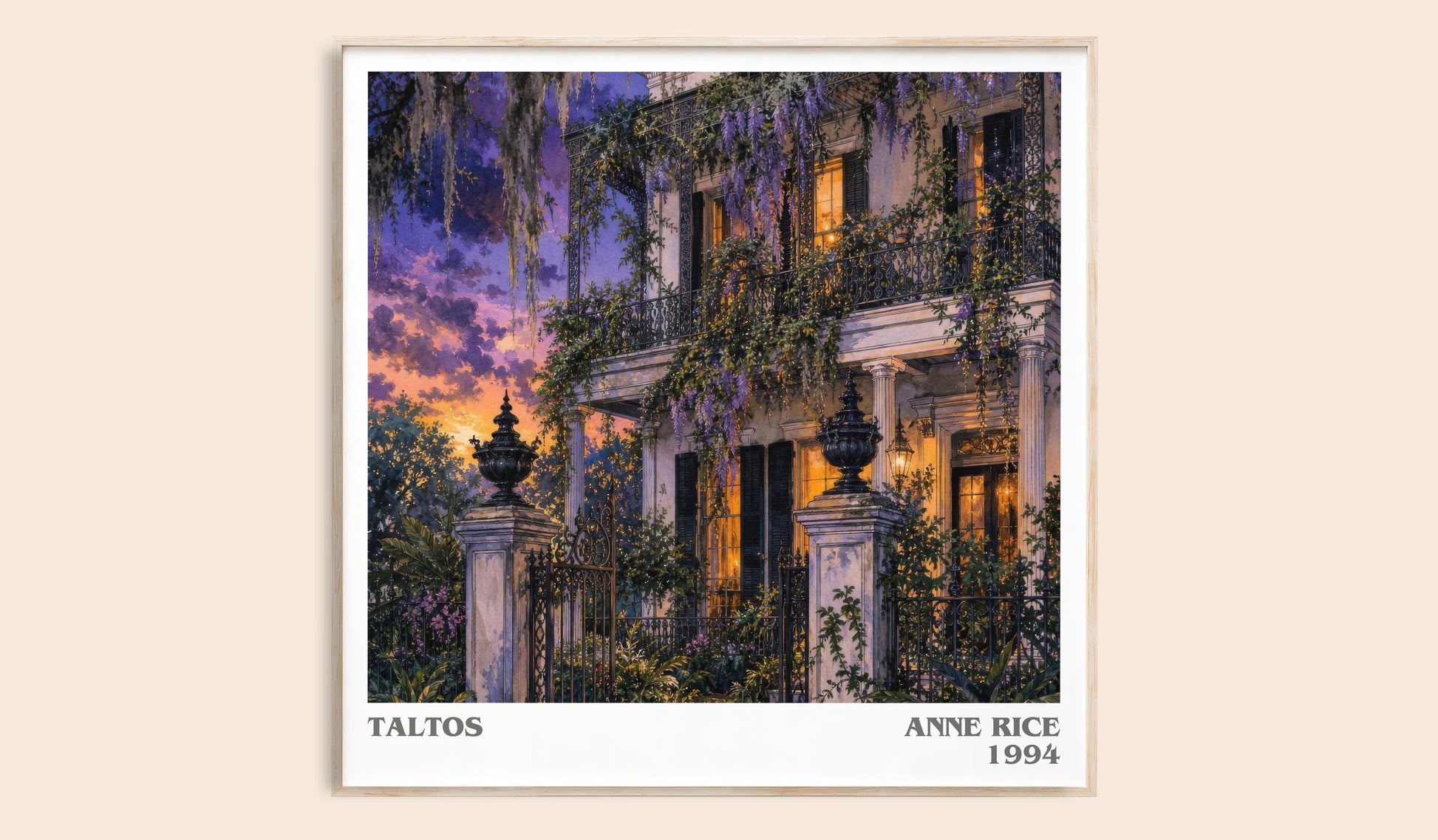 Taltos literary book poster by Anne Rice – framed literary art print