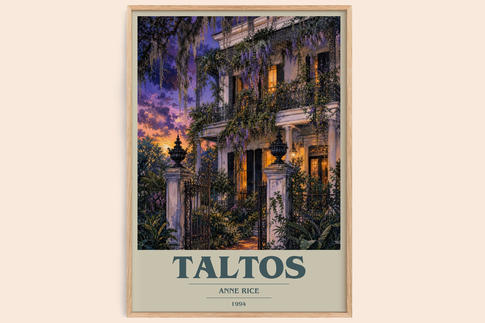 Taltos book cover book poster by Anne Rice – framed literary art print