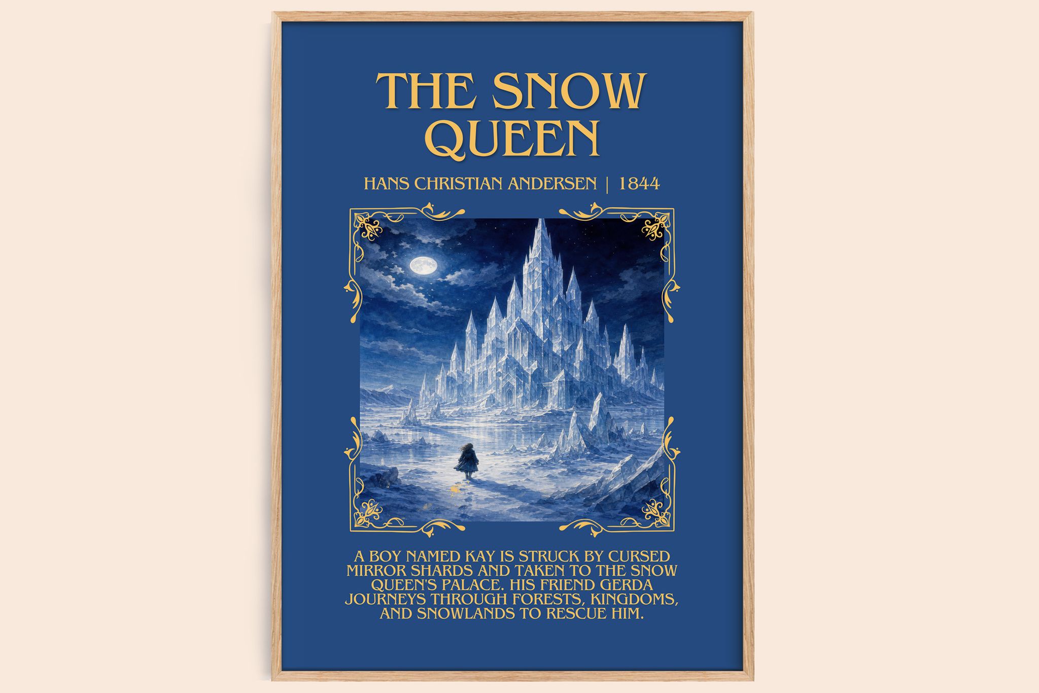 The Snow Queen Minimalist Book Poster by Hans Christian Andersen