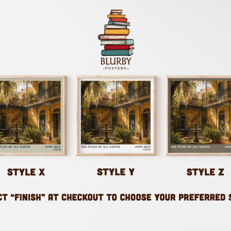 The Feast Of All Saints literary print in frame leaning in hallway – historical fiction wall art