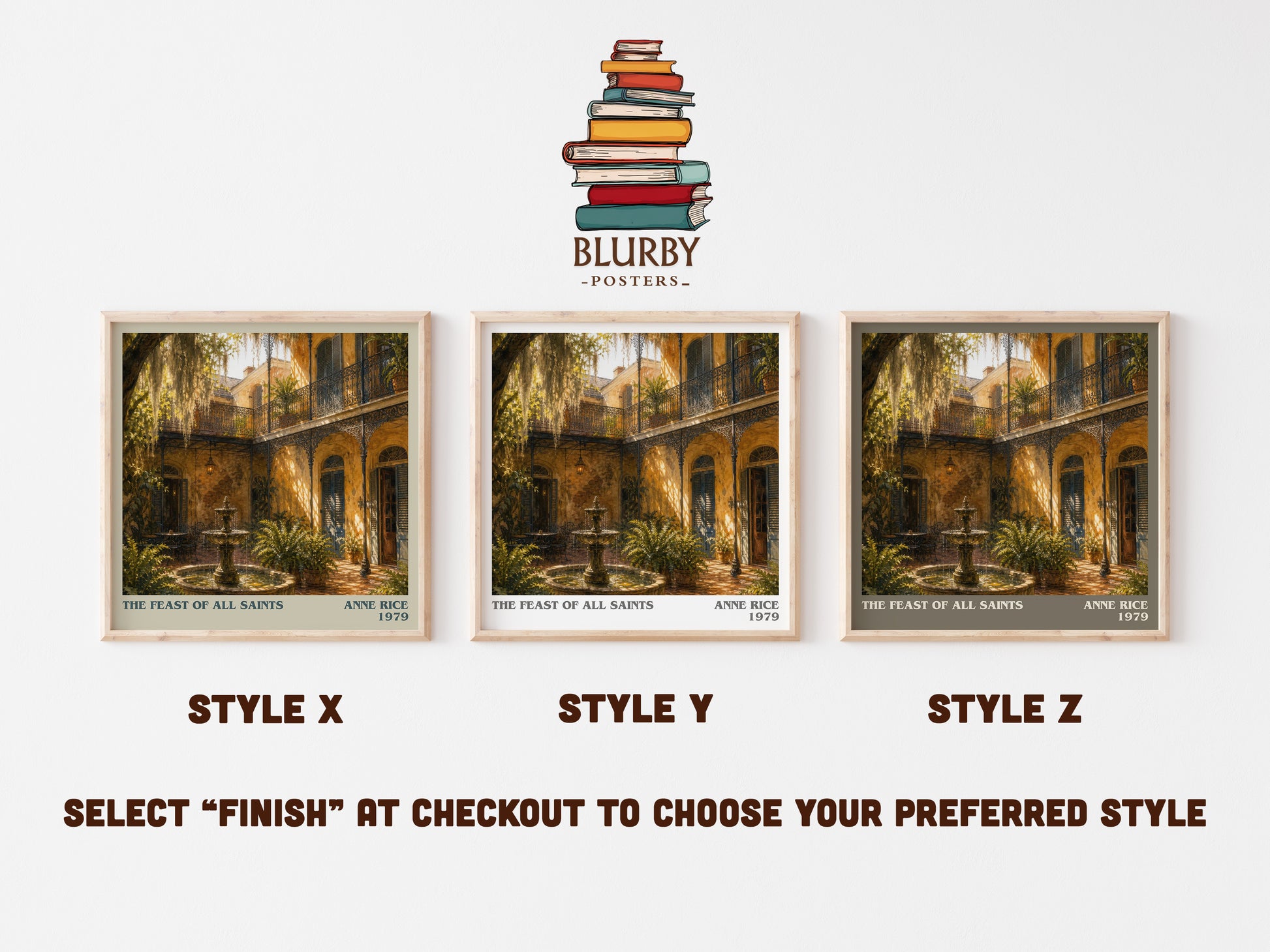 The Feast Of All Saints literary print in frame leaning in hallway – historical fiction wall art