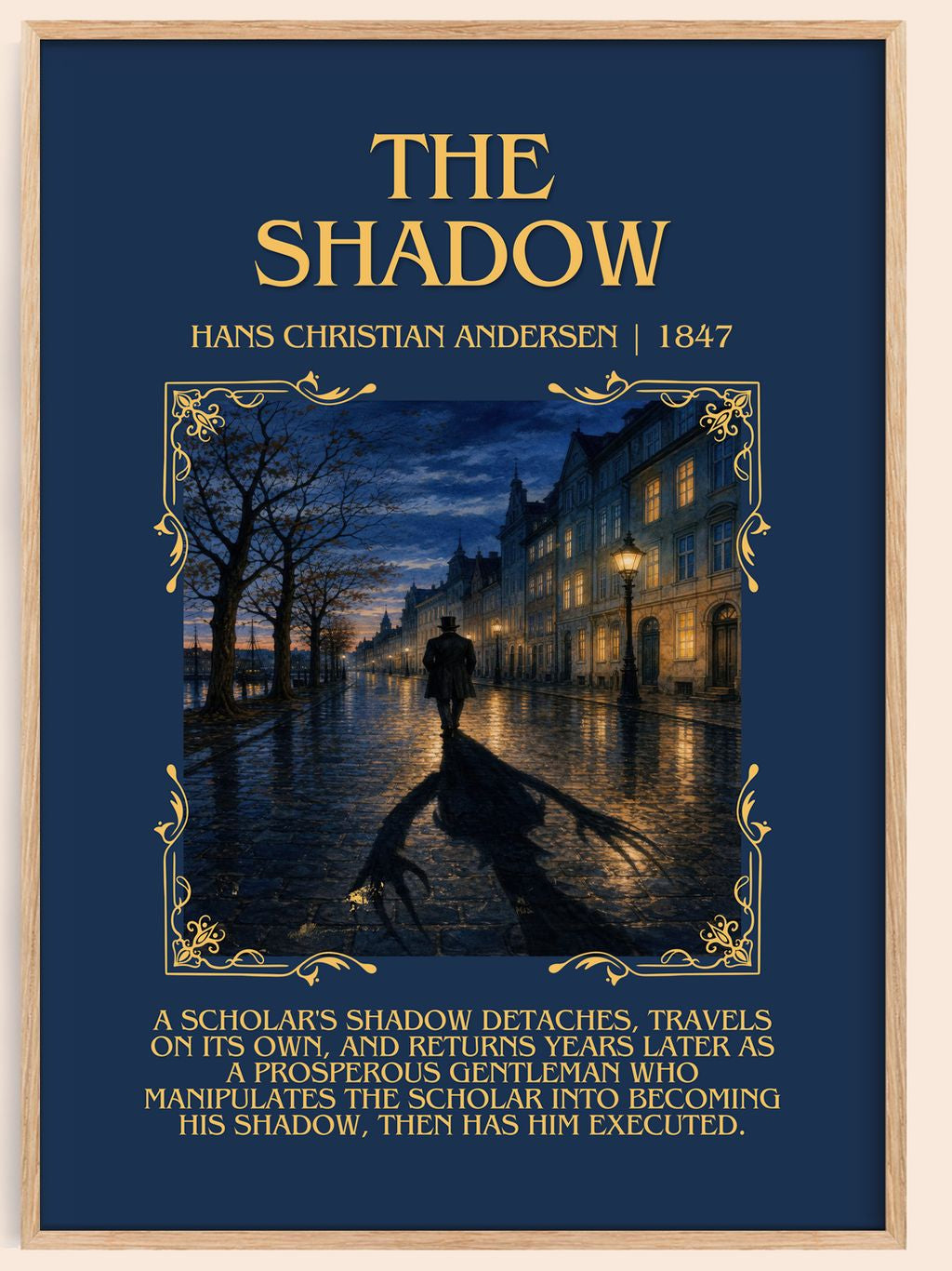 The Shadow Minimalist Book Poster by Hans Christian Andersen – book poster