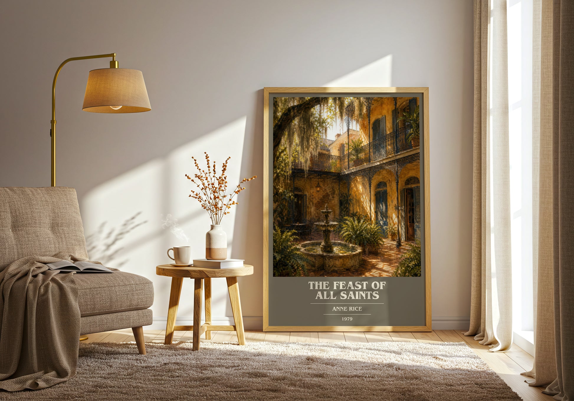 The Feast Of All Saints book cover print on bookshelf – Anne Rice fan gift