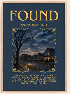 Found Minimalist Book Poster by Harlan Coben – book poster