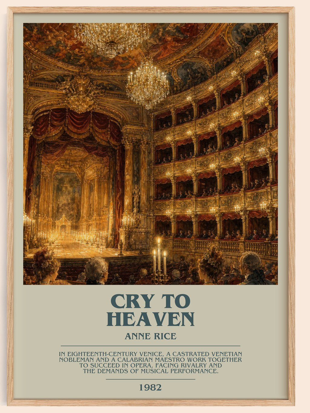 Cry To Heaven bookish book poster by Anne Rice – framed literary art print