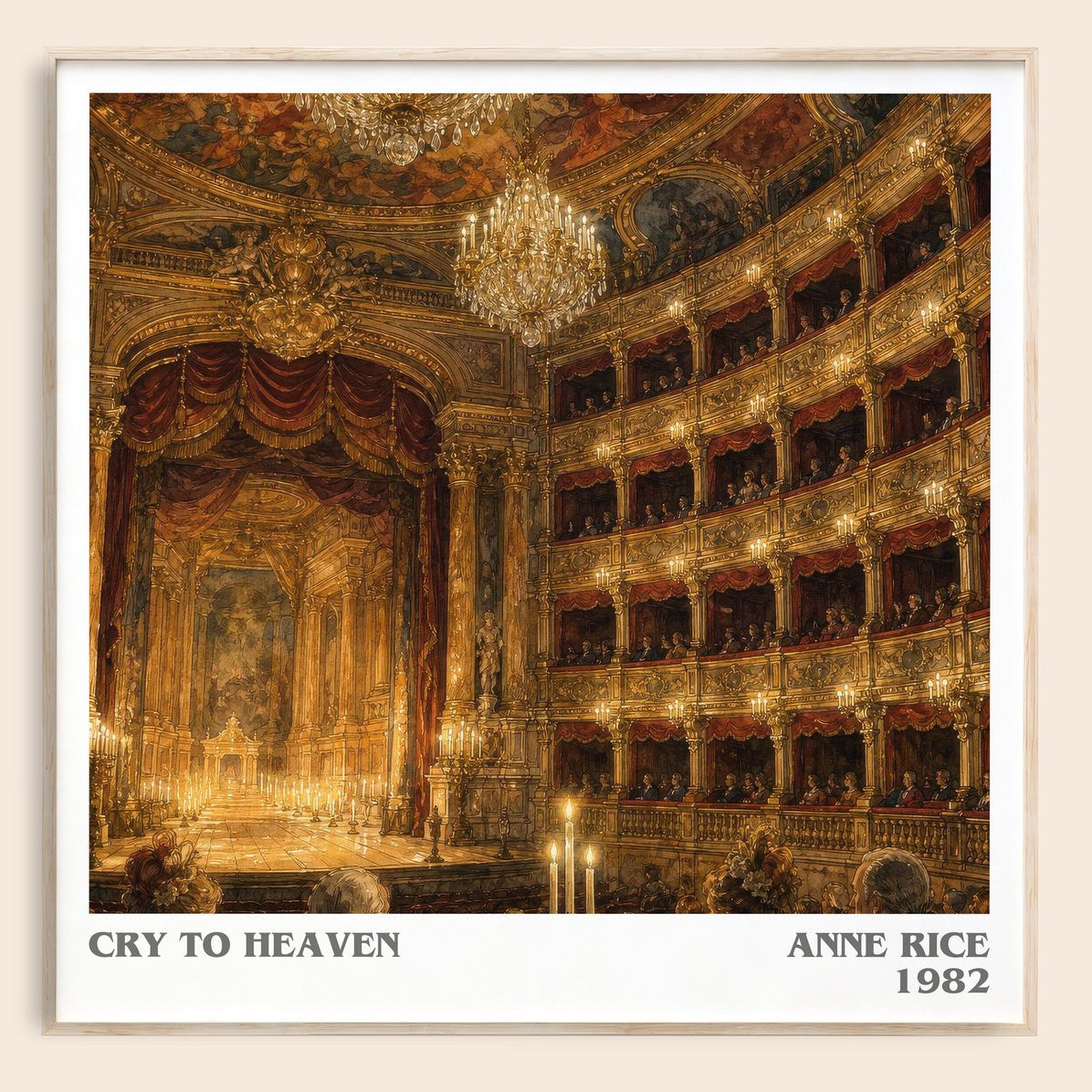 Cry To Heaven literary book poster by Anne Rice – framed literary art print