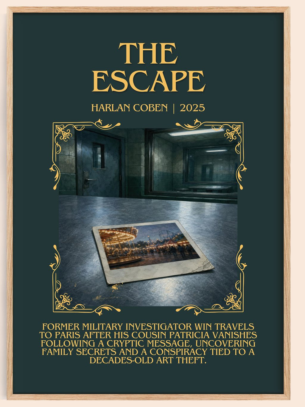 The Escape Minimalist Book Poster by Harlan Coben – book poster