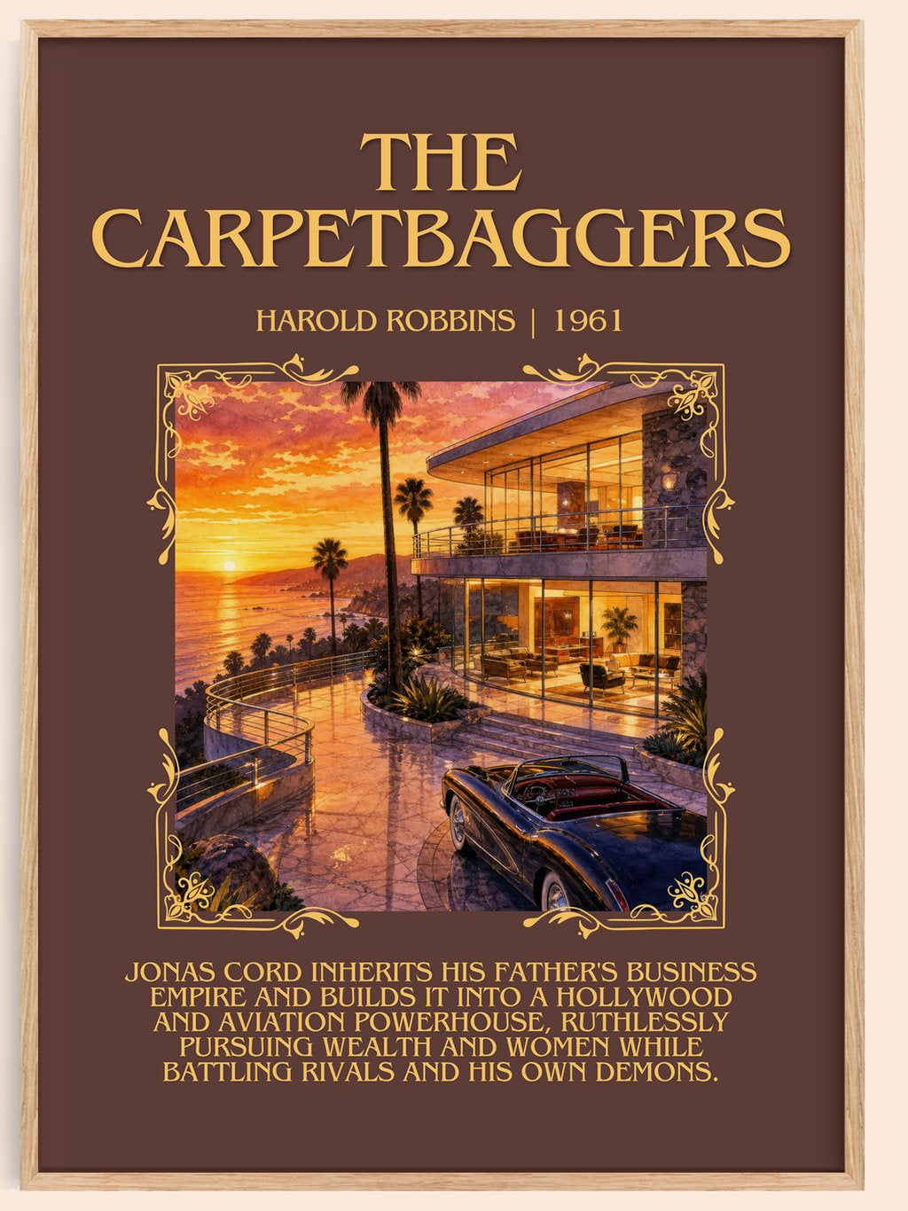 The Carpetbaggers Minimalist Book Poster by Harold Robbins – book poster