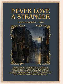 Never Love A Stranger Minimalist Book Poster by Harold Robbins – image 1