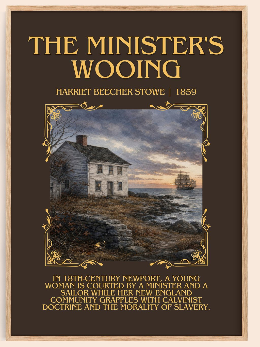 The Minister'S Wooing Minimalist Book Poster by Harriet Beecher Stowe – book poster