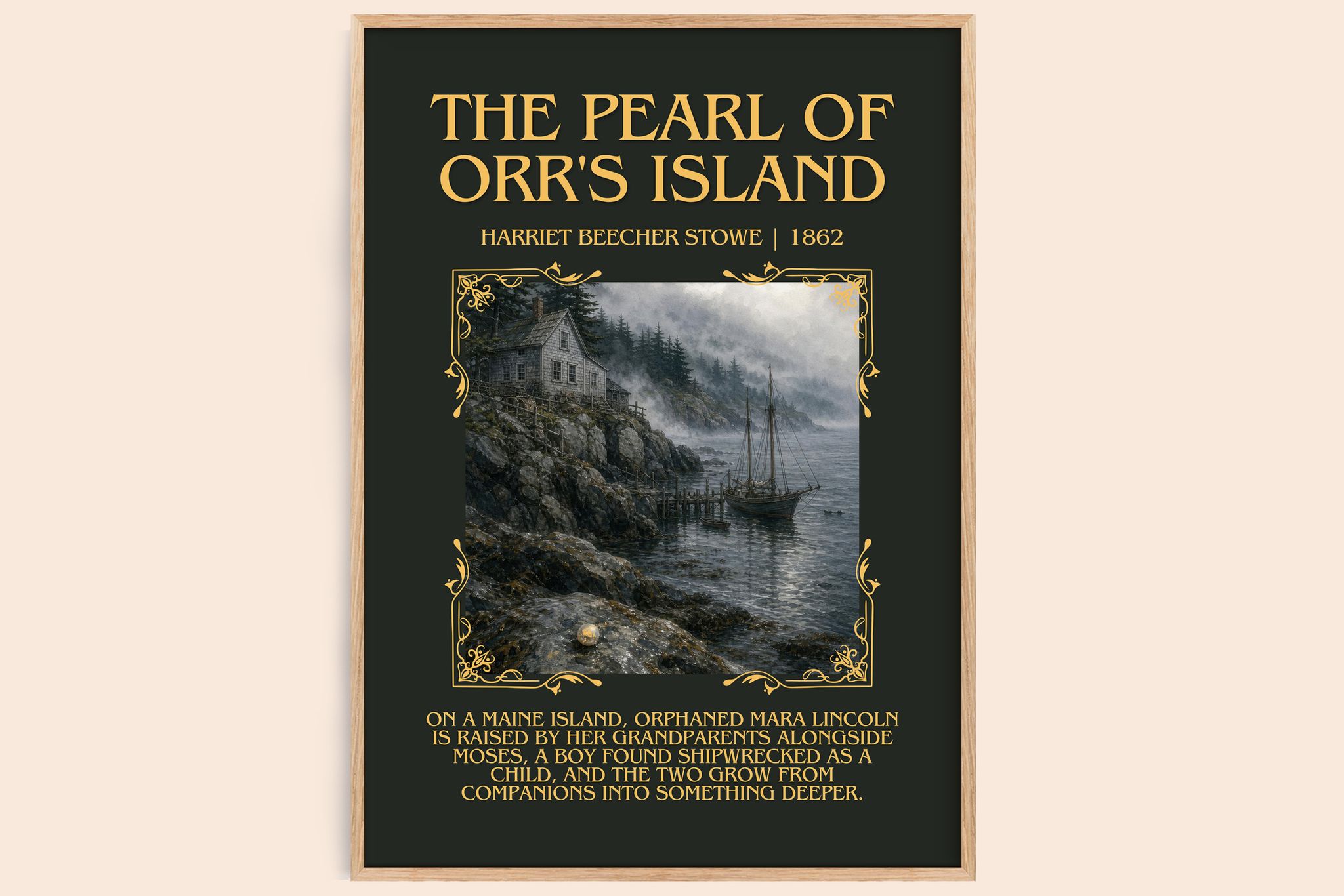 Pearl Of Orr's Island Minimalist Book Poster by Harriet Beecher Stowe