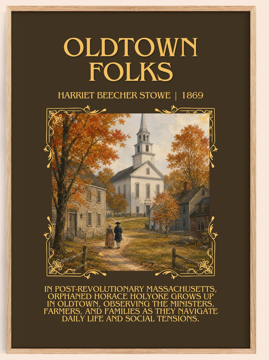 Oldtown Folks Minimalist Book Poster by Harriet Beecher Stowe – book poster