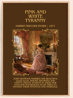 Pink And White Tyranny Minimalist Book Poster by Harriet Beecher Stowe – image 1