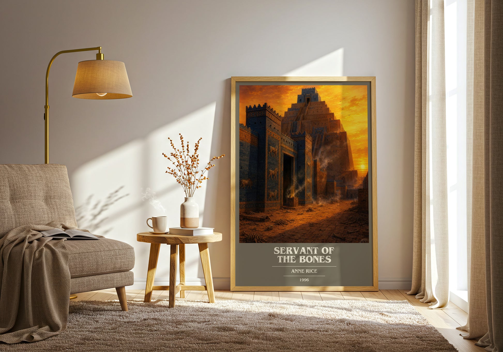 Servant Of The Bones book cover print on bookshelf – Anne Rice fan gift