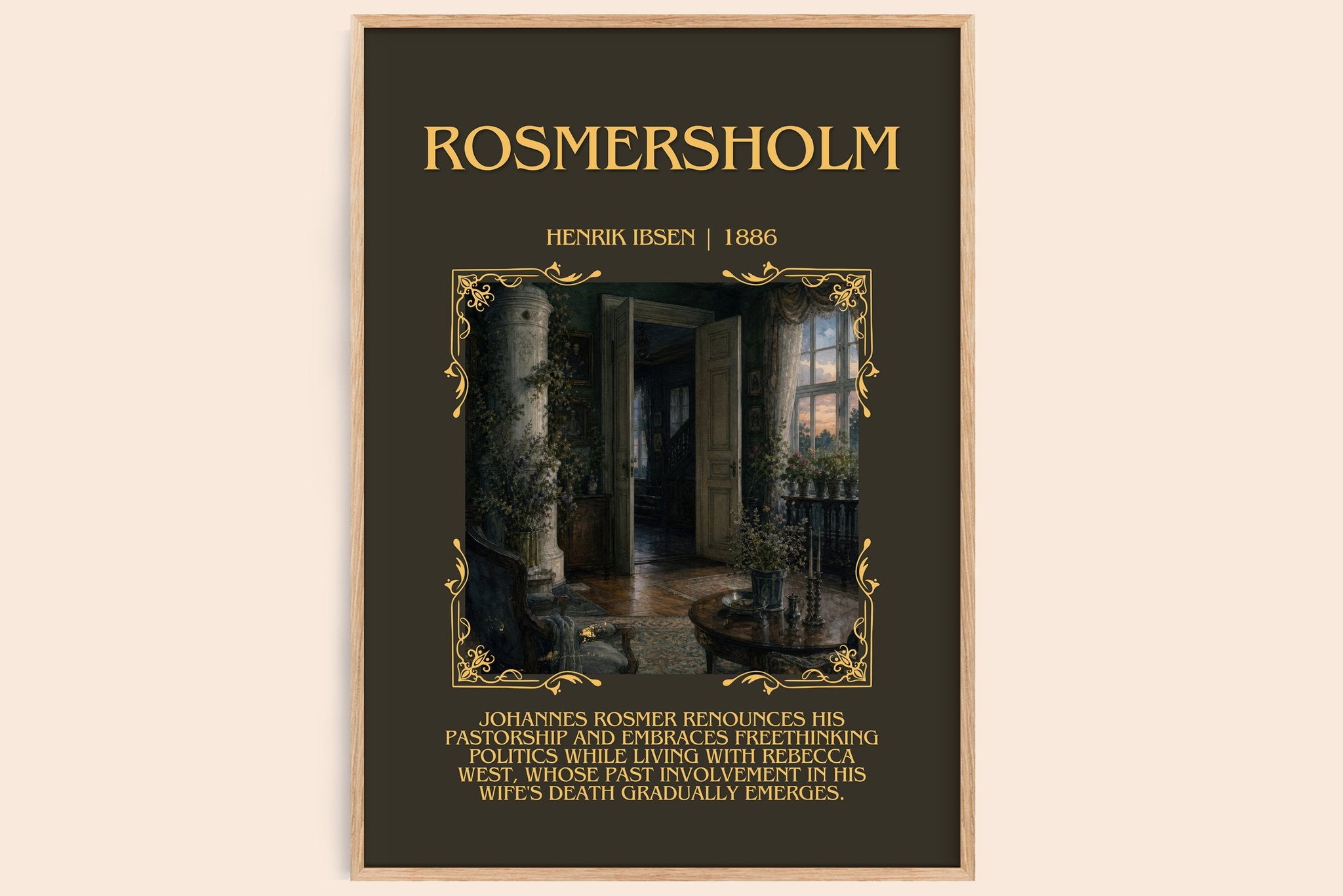 Rosmersholm Minimalist Book Poster by Henrik Ibsen