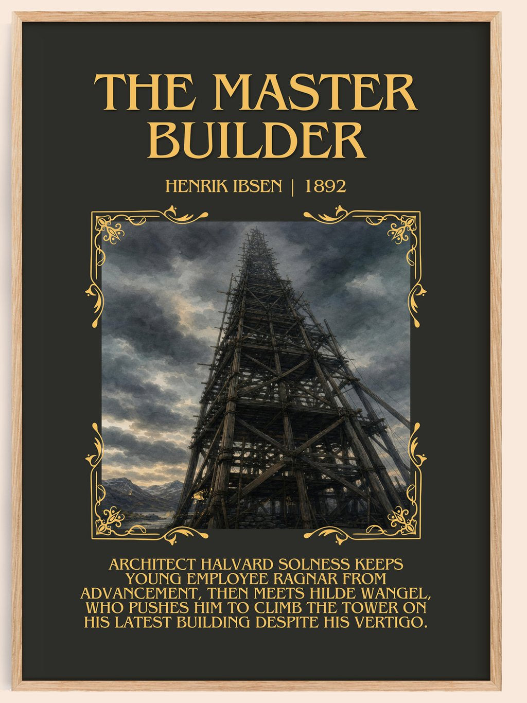The Master Builder Minimalist Book Poster by Henrik Ibsen – book poster