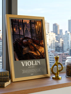 Violin bookish poster colour and style options – Anne Rice book art