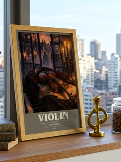 Violin book cover poster colour and style options – Anne Rice book art
