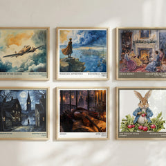 Violin literary print in frame leaning in hallway – horror wall art