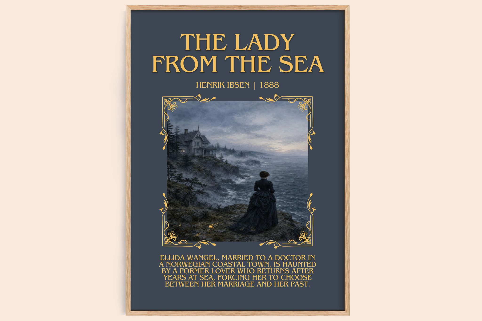 The Lady From The Sea Minimalist Book Poster by Henrik Ibsen