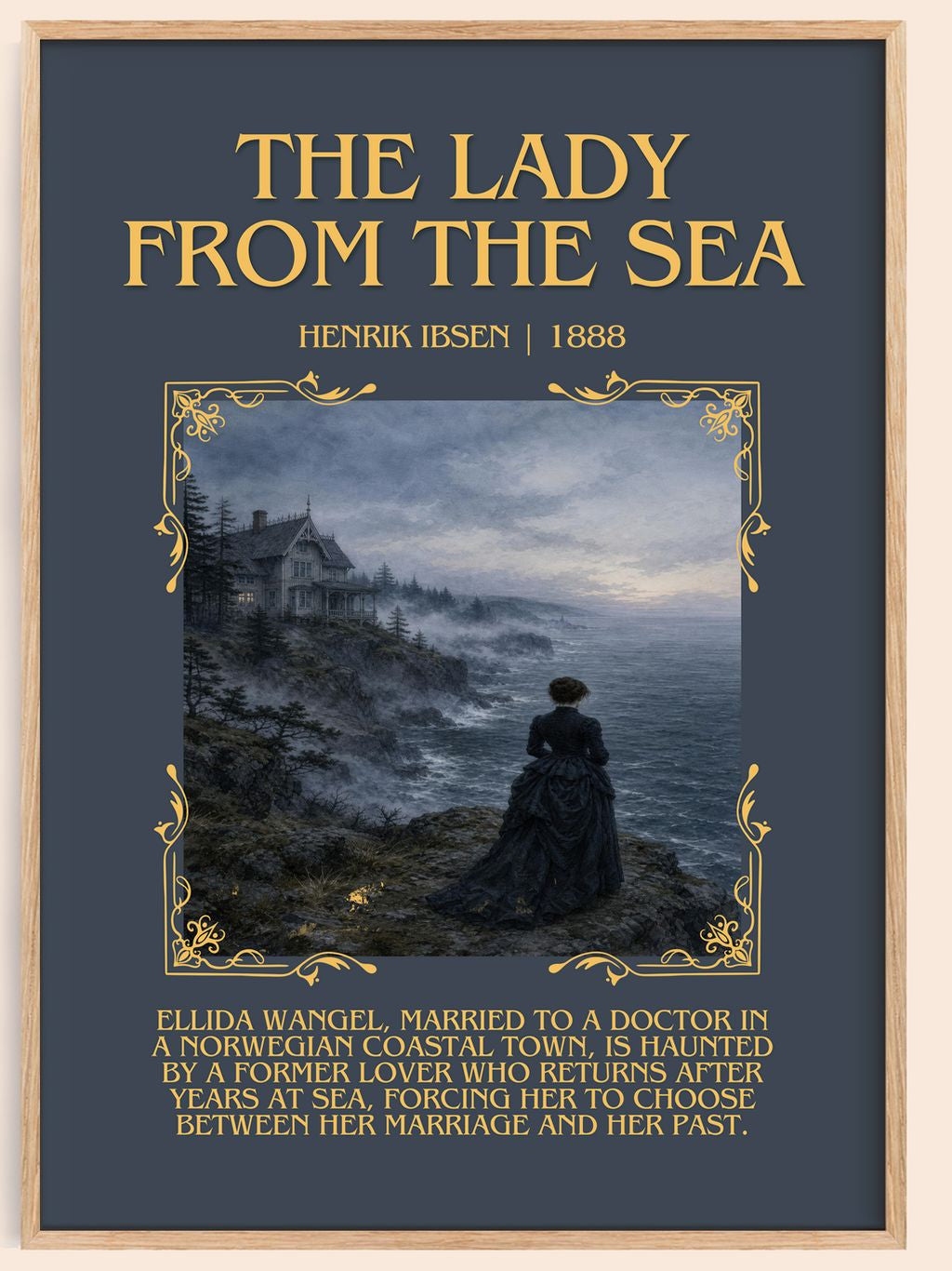 The Lady From The Sea Minimalist Book Poster by Henrik Ibsen – book poster