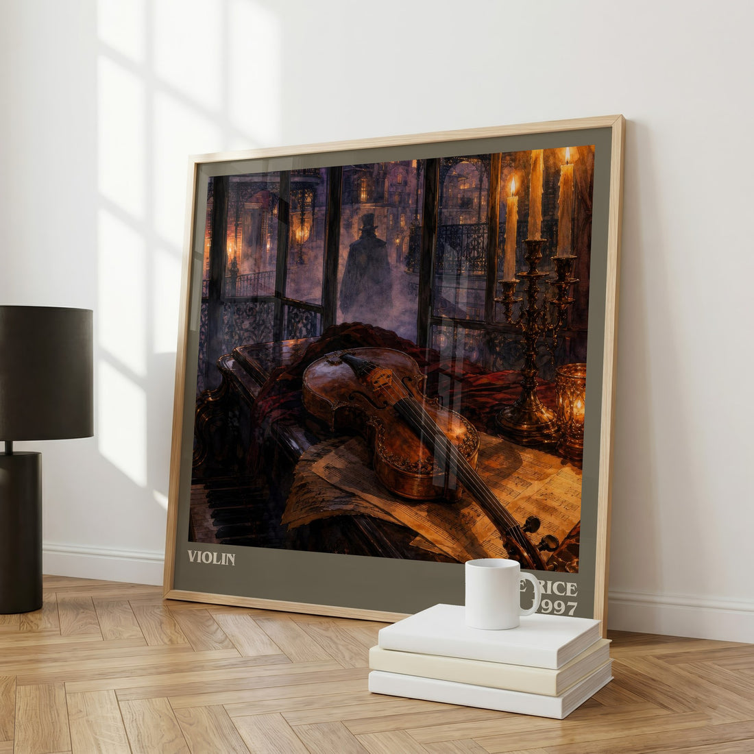 Violin literary art print colour and style options – Anne Rice book art