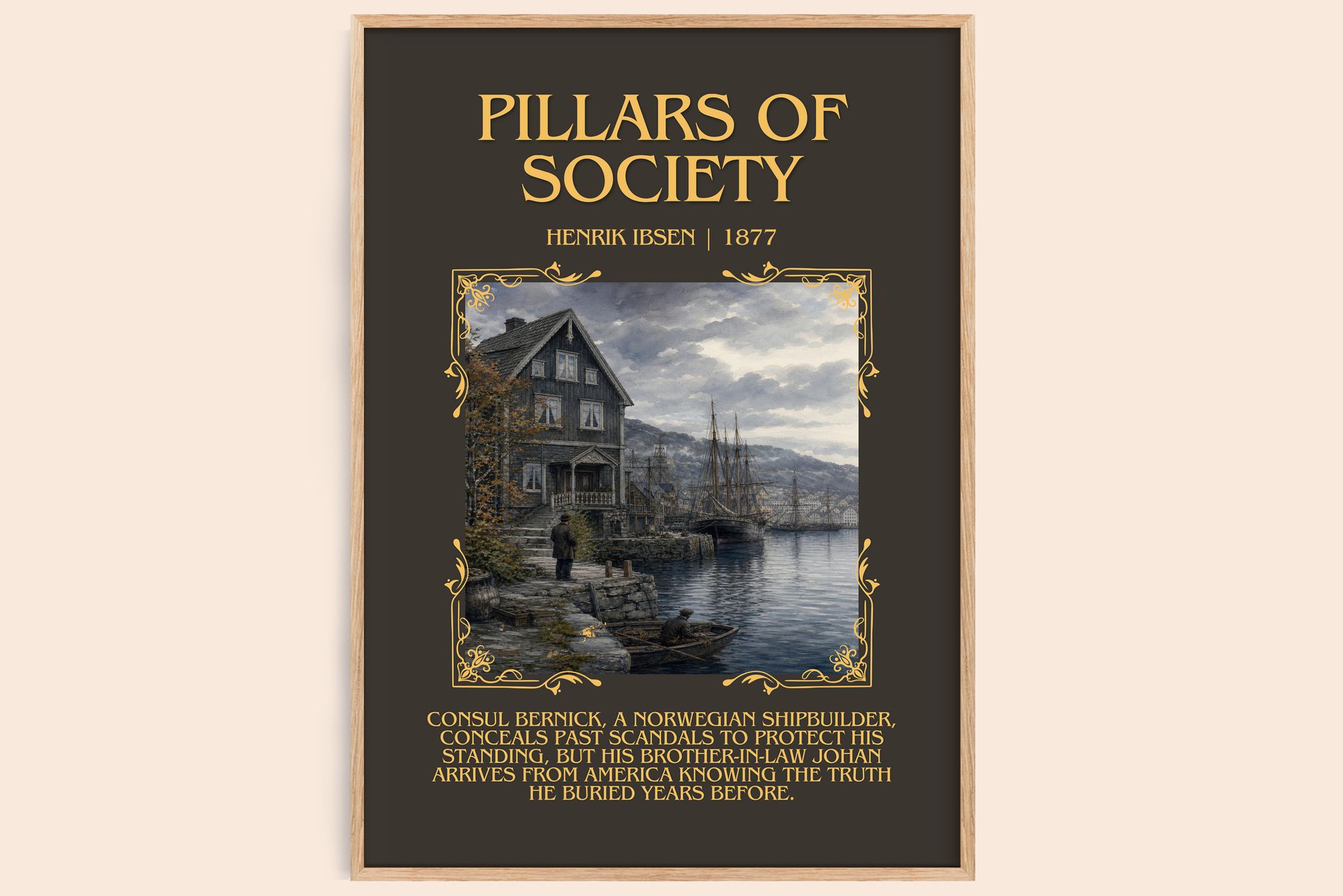 Pillars Of Society Minimalist Book Poster by Henrik Ibsen