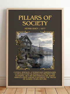 Pillars Of Society Minimalist Book Poster by Henrik Ibsen – image 2