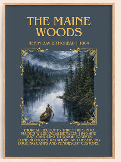 The Maine Woods Minimalist Book Poster by Henry David Thoreau – image 1