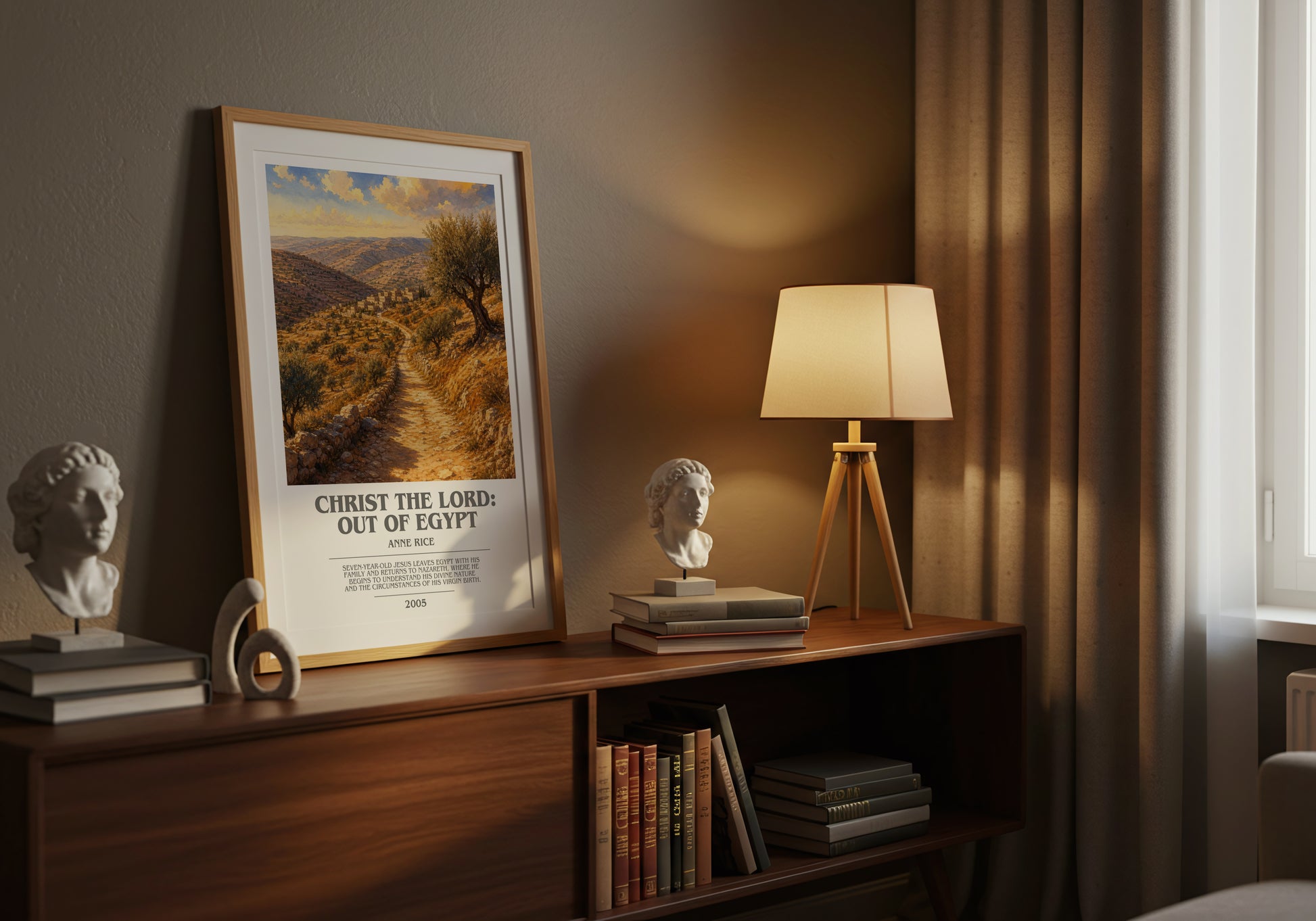 Christ The Lord: Out Of Egypt bookish book poster framed on wall – historical fiction wall art