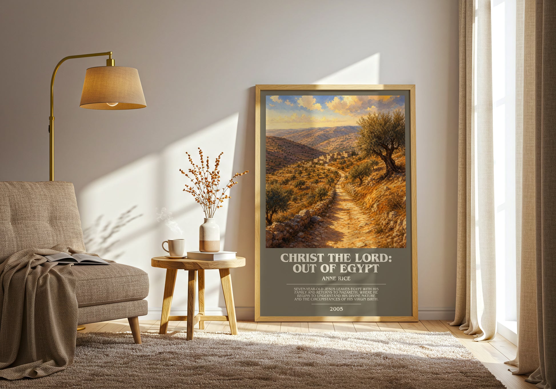 Christ The Lord: Out Of Egypt bookish print on bookshelf – Anne Rice fan gift