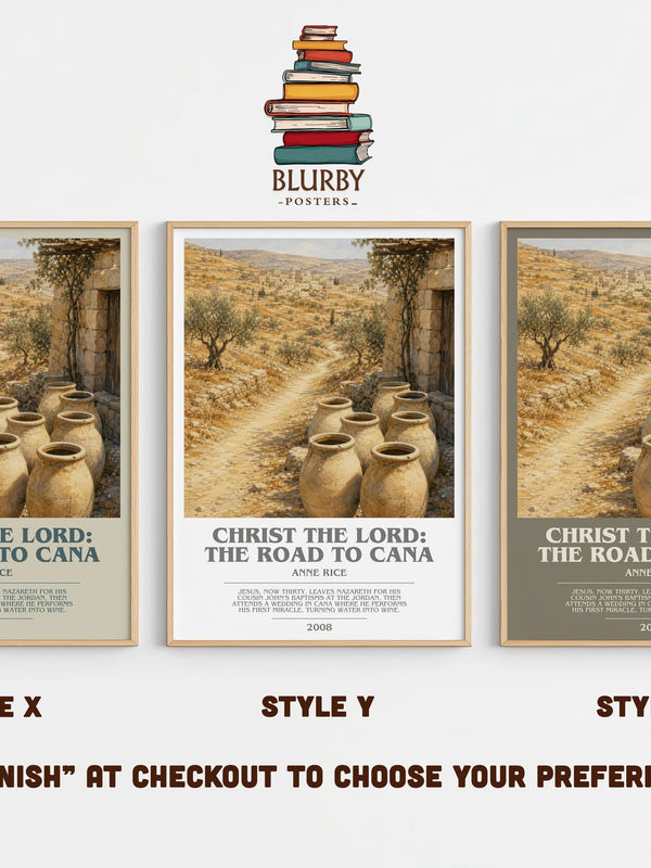 Christ The Lord: The Road To Cana bookish print in frame leaning in hallway – historical fiction wall art