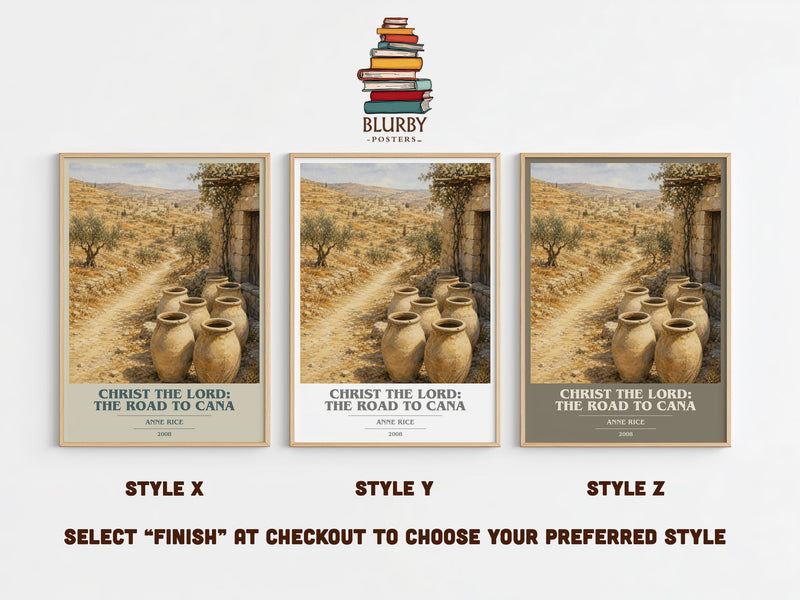 Christ The Lord: The Road To Cana book cover print in frame leaning in hallway – historical fiction wall art
