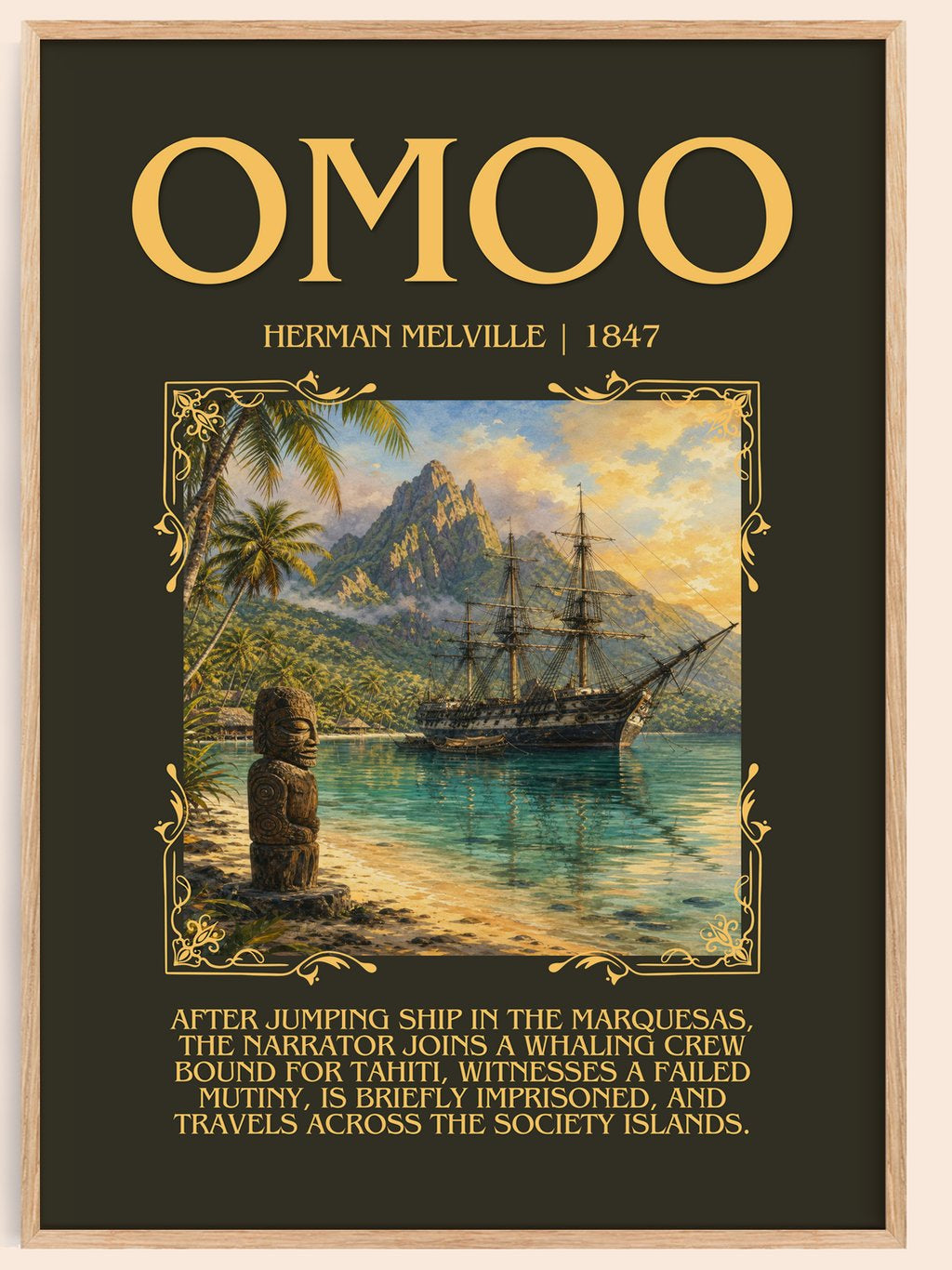 Omoo Minimalist Book Poster by Herman Melville – book poster