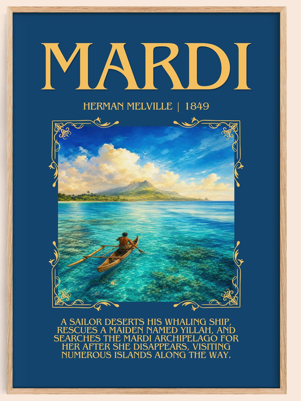 Mardi Minimalist Book Poster by Herman Melville – book poster