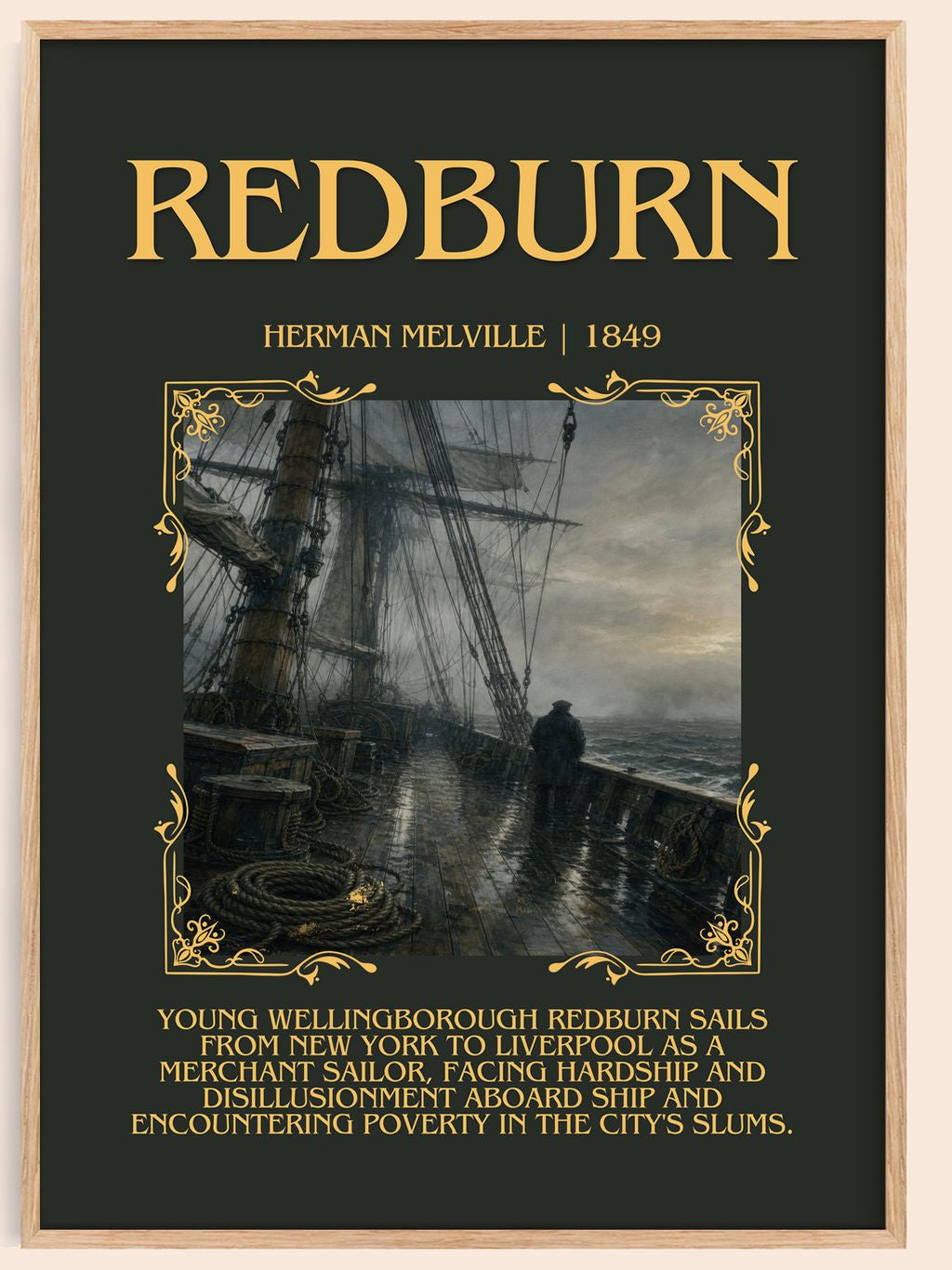Redburn Minimalist Book Poster by Herman Melville – book poster