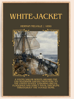 White-Jacket Minimalist Book Poster by Herman Melville – image 1
