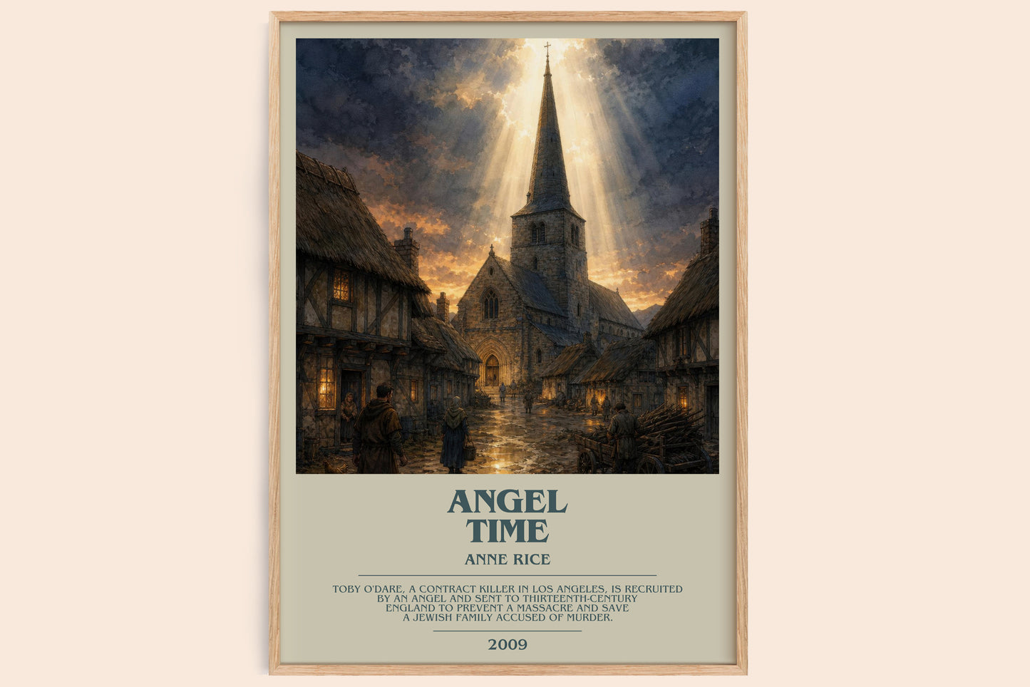 Angel Time bookish book poster by Anne Rice – framed literary art print